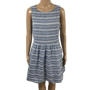 beachlunchlounge Size Medium Ayesha Linen blend Sleeveless Striped Lined Dress